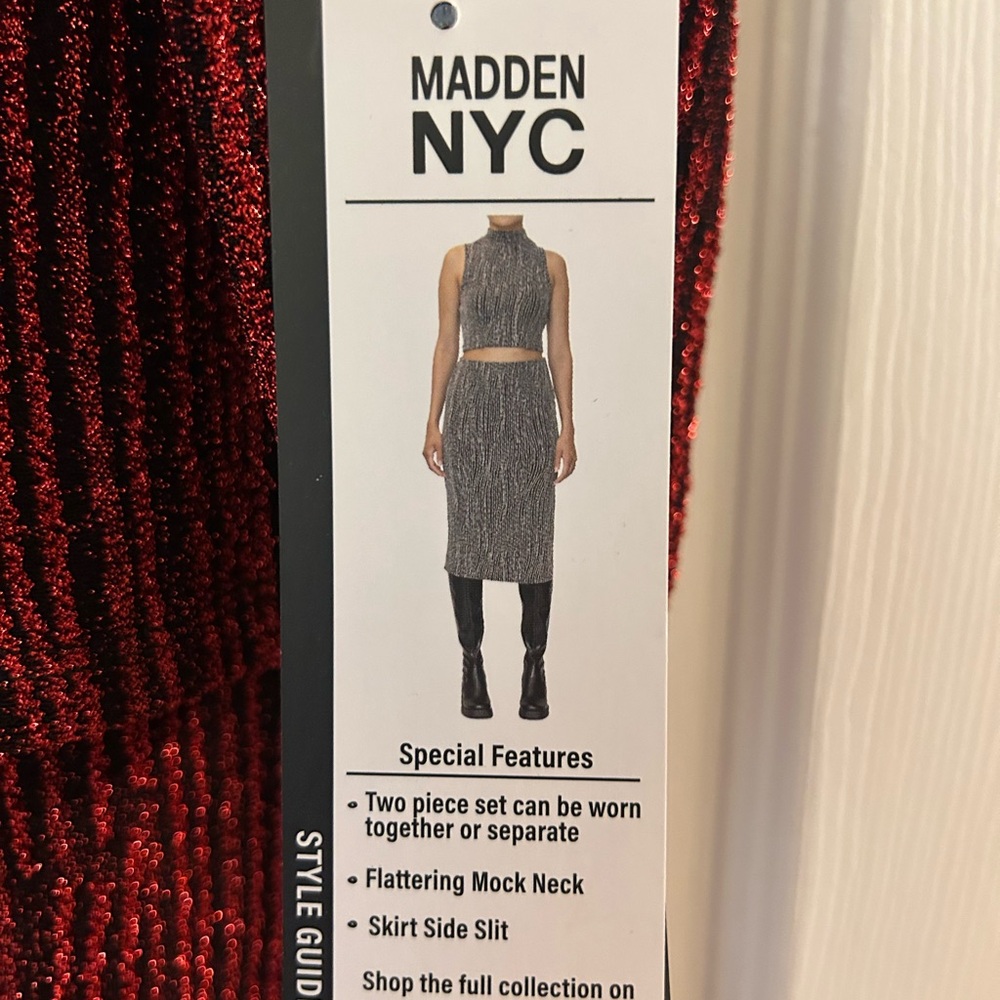 Steve Madden Red and black Two-Piece Midi Dress